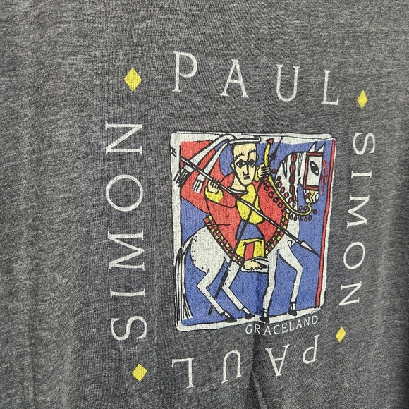 Paul Simon Merch Quiet Celebration Tour Men's Graphic Grey T-shirt Size L Soft - Picture 3 of 14